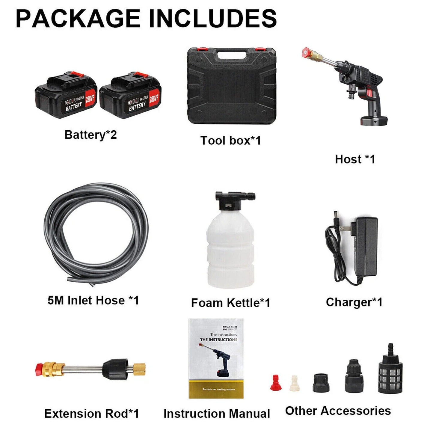 Cordless Electric High Pressure Water Spray Gun Car Washer