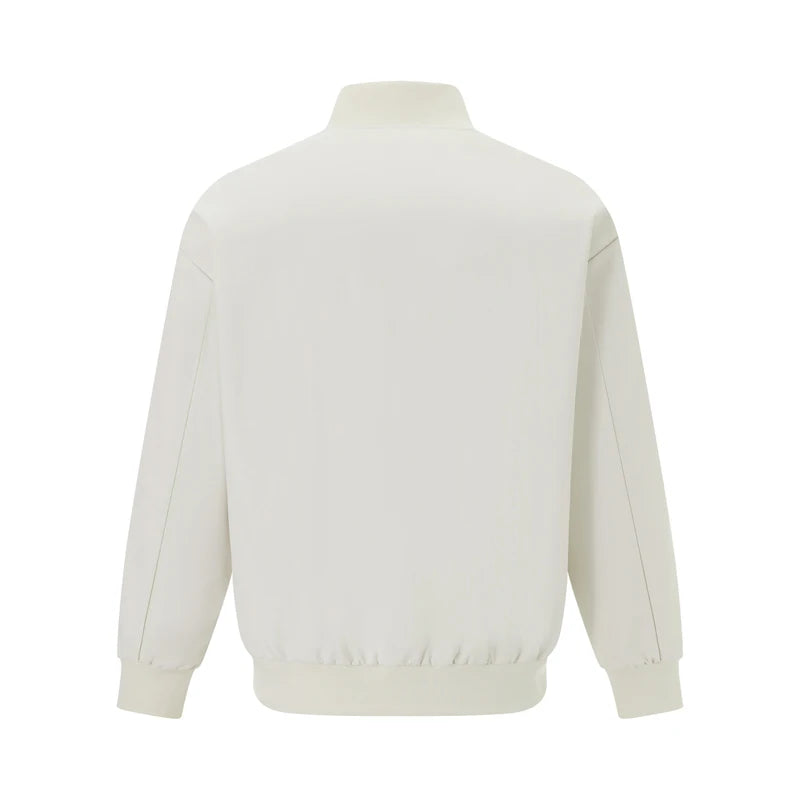 Men's Long Sleeve Baseball Jacket Solid Color Zip Up Coat