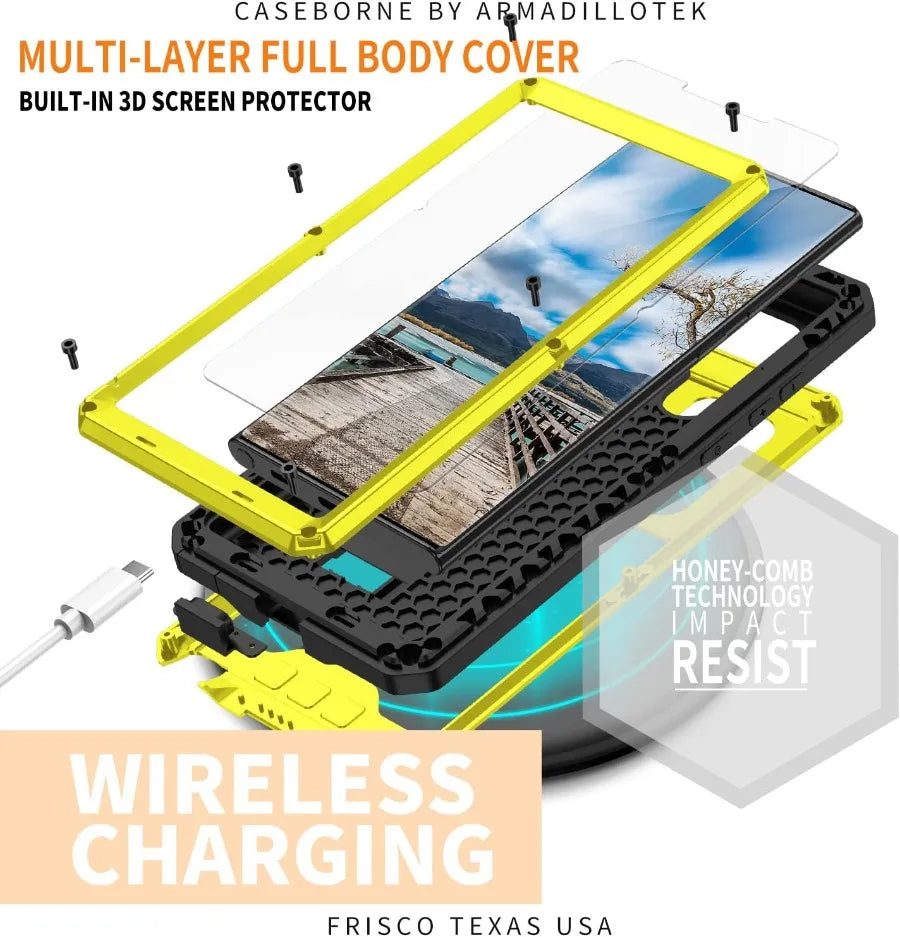 For Samsung S22 Plus S22Ultra Rugged Aluminum Metal Case