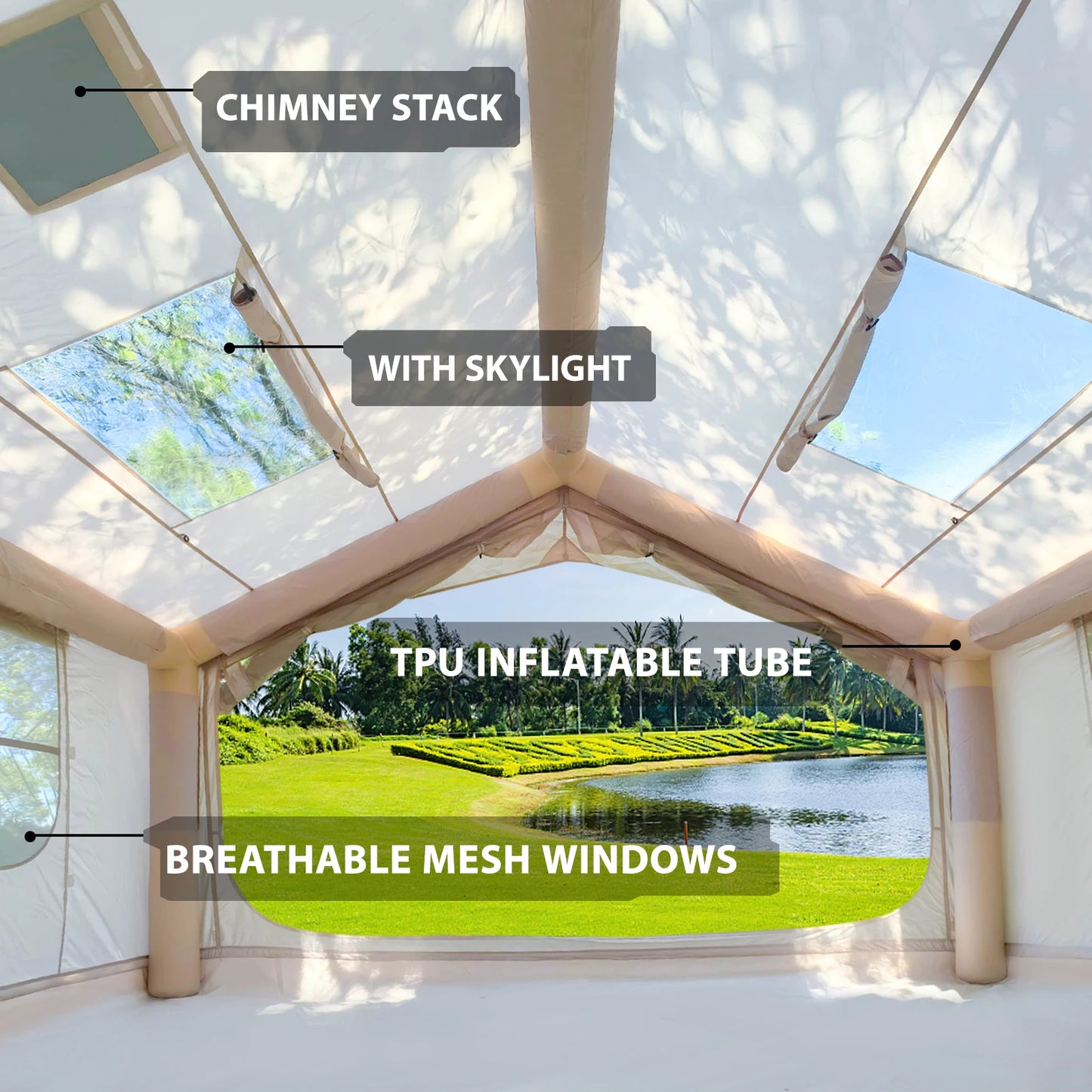 Ultra Quick Inflatable Camping Tent For 6 To 8 With Stove
