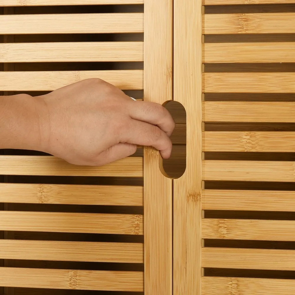 Bamboo Over The Toilet Storage Cabinet 5 Shelf Space Saver