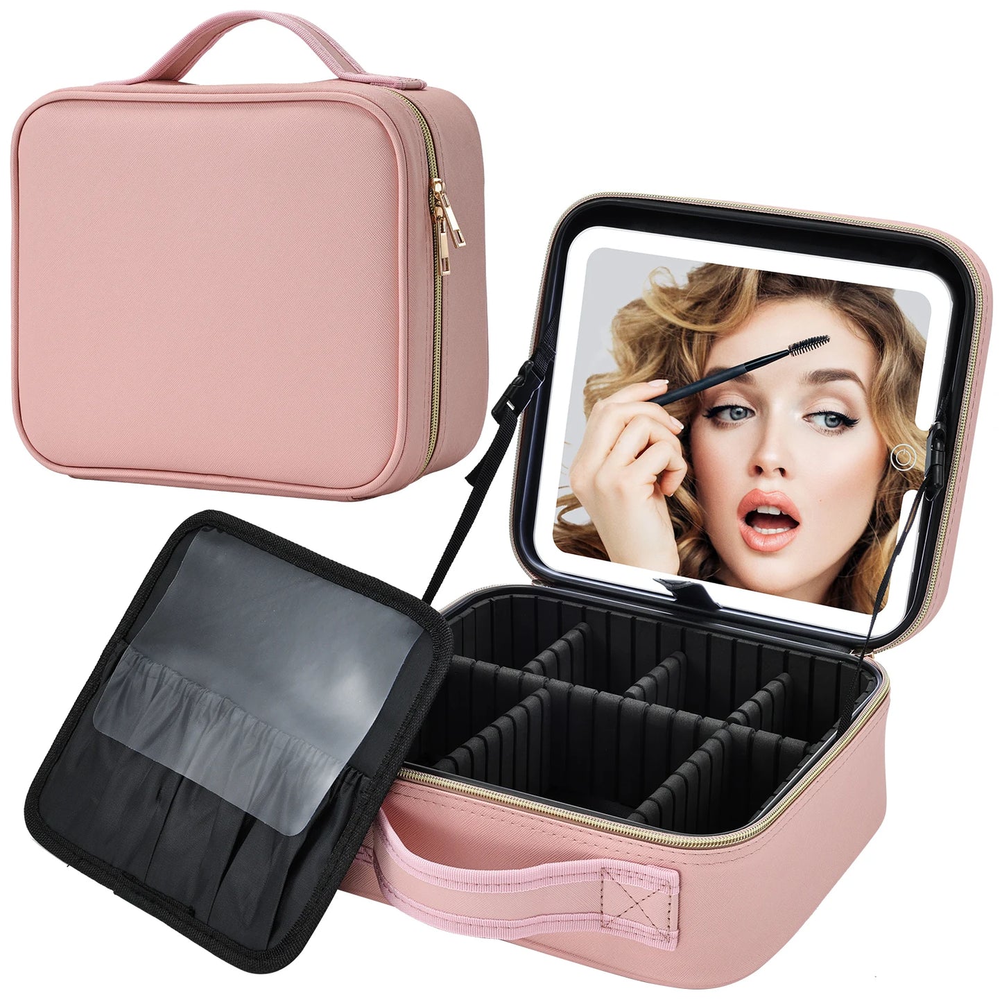 Makeup Bag With Vanity Mirror With Lights