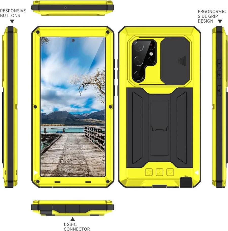 For Samsung S22 Plus S22Ultra Rugged Aluminum Metal Case