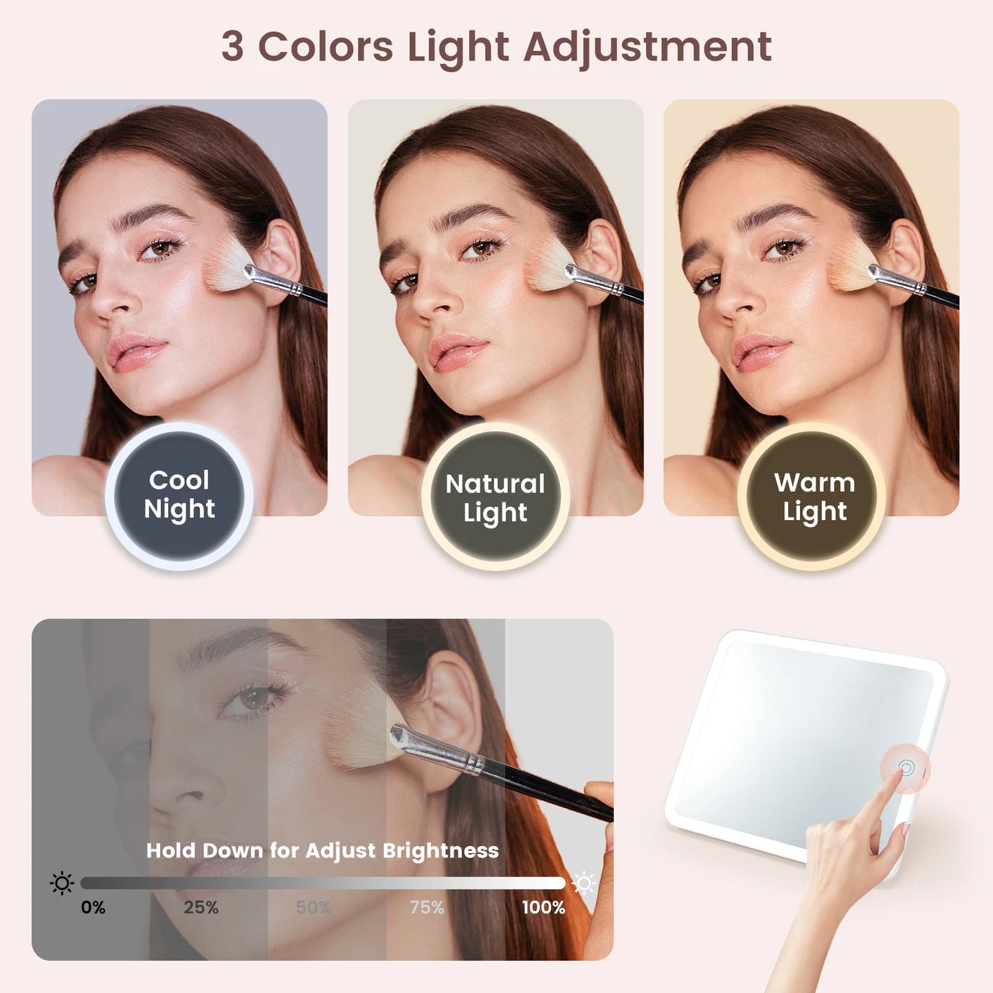 Makeup Bag With Vanity Mirror With Lights