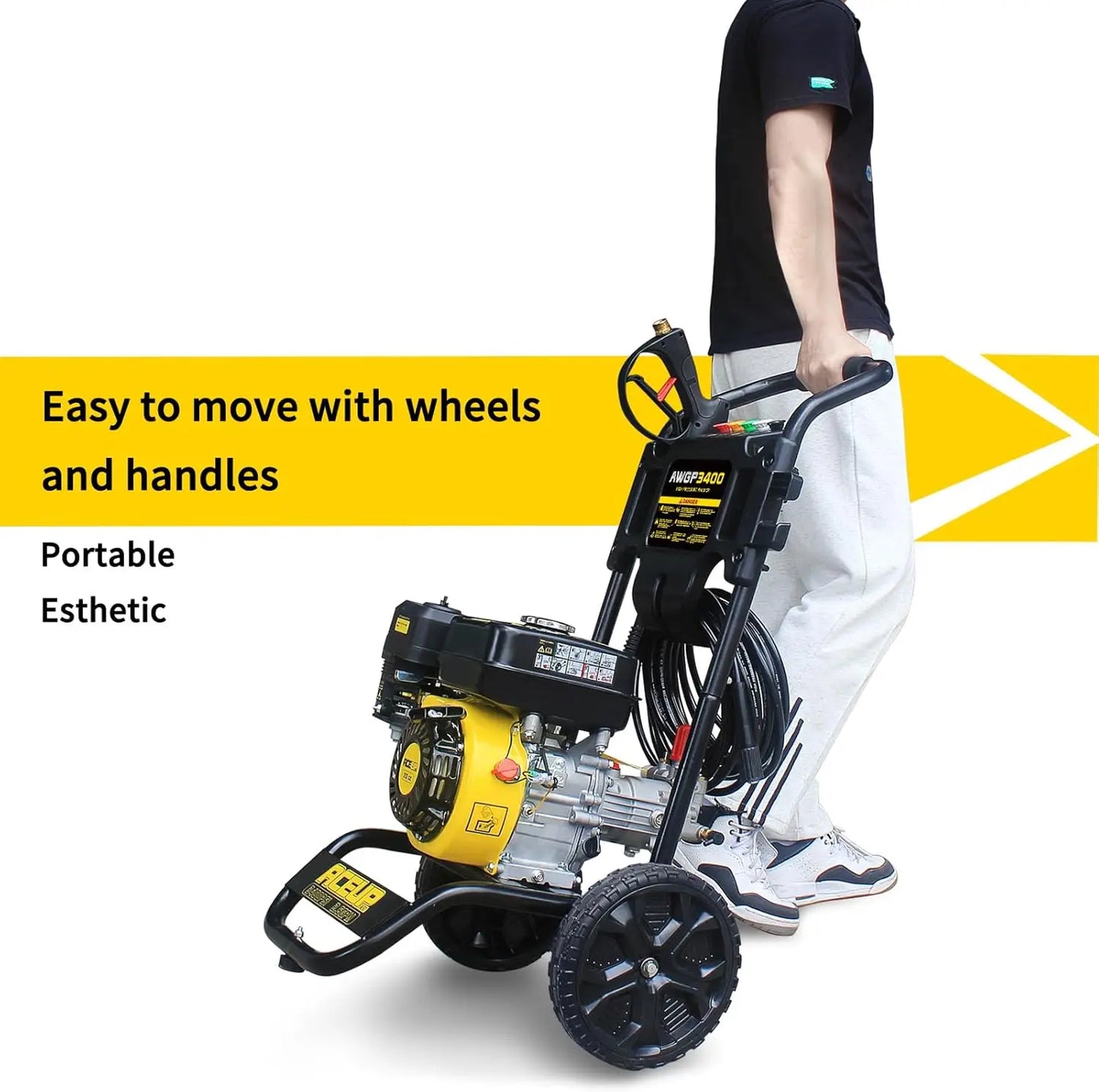 Gas Pressure Washer 3400 PSI 2.6 GPM 212cc Gas Power
