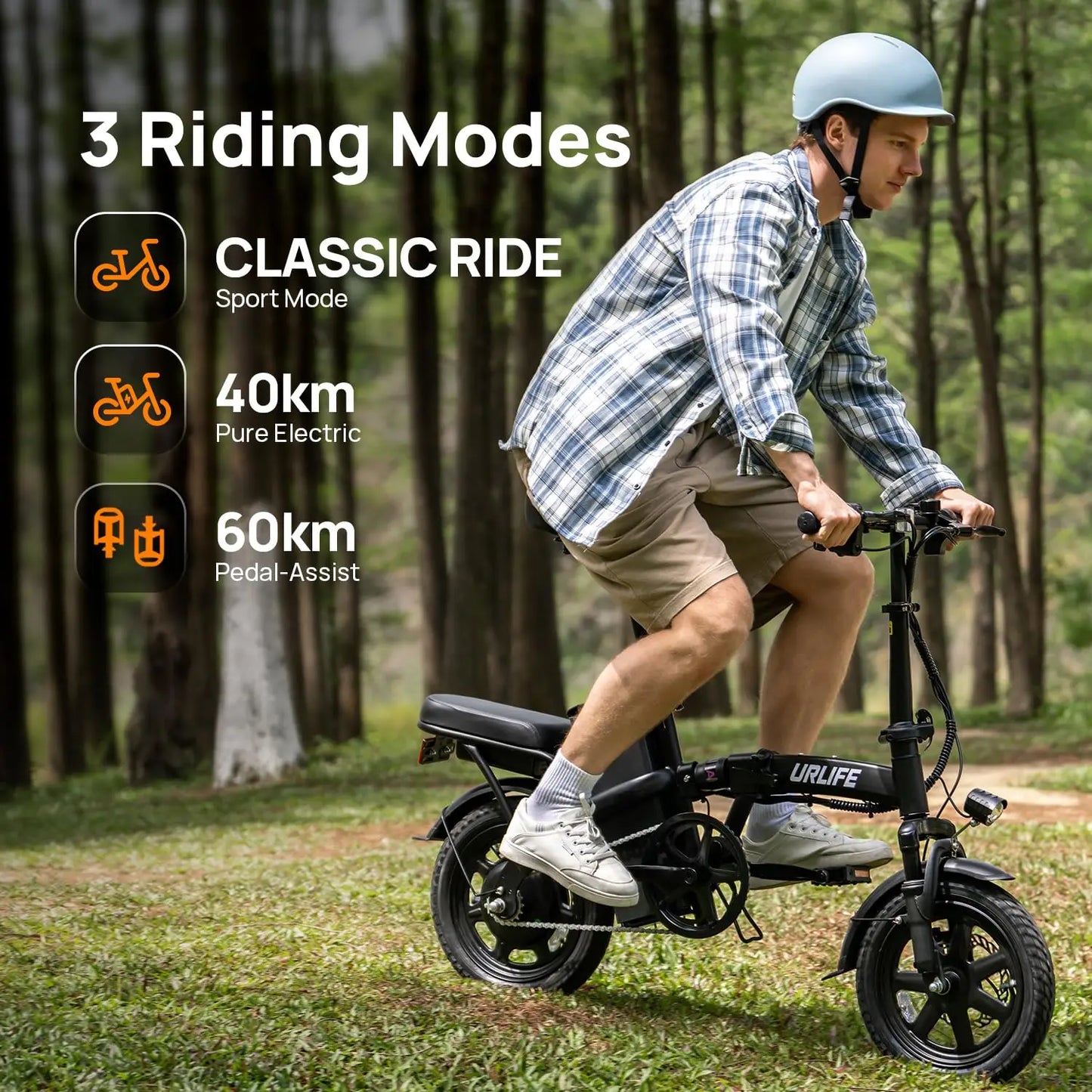 14In Foldable E Bike Peak 500W 48V Battery 40 Mile Range