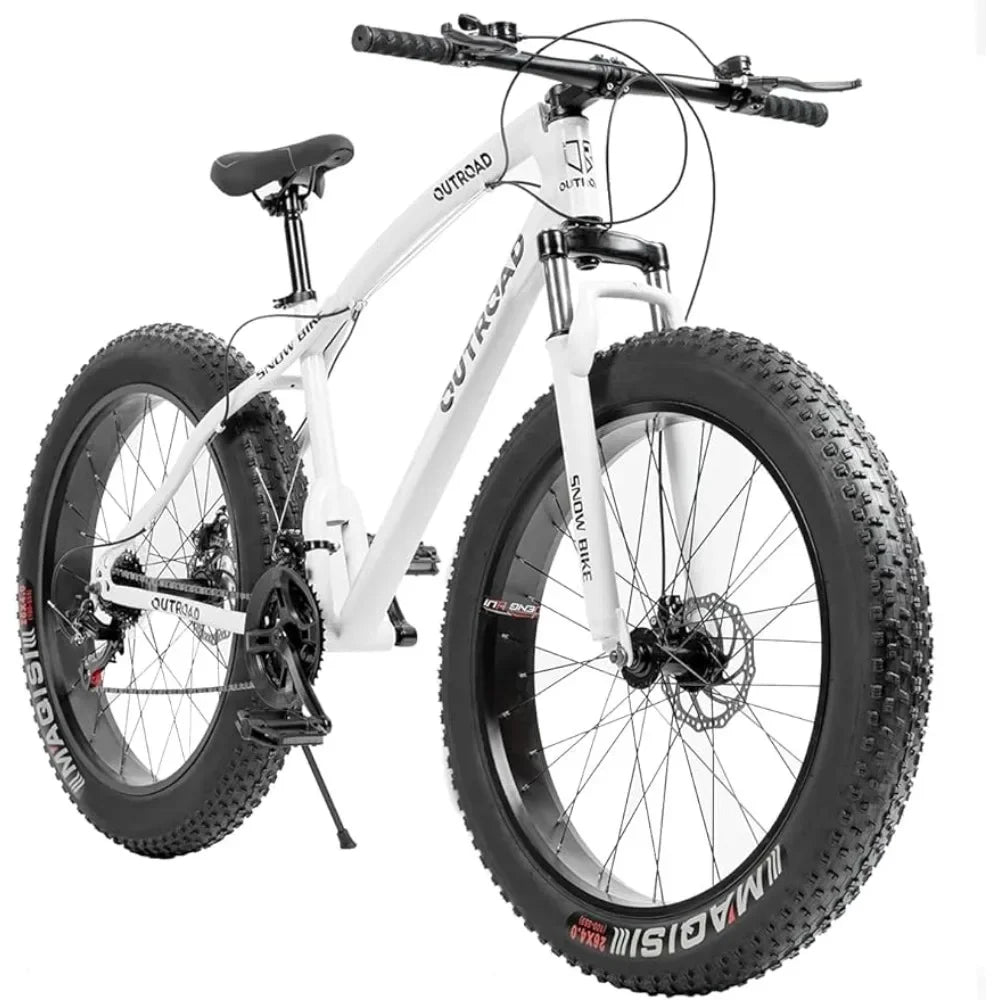 Mountain Bike with 26 Inch Fat Tire 21 Speed High Carbon Steel Frame
