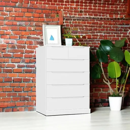 Modern 6 Drawer Dresser for Bedroom, Tall Chest Organizer