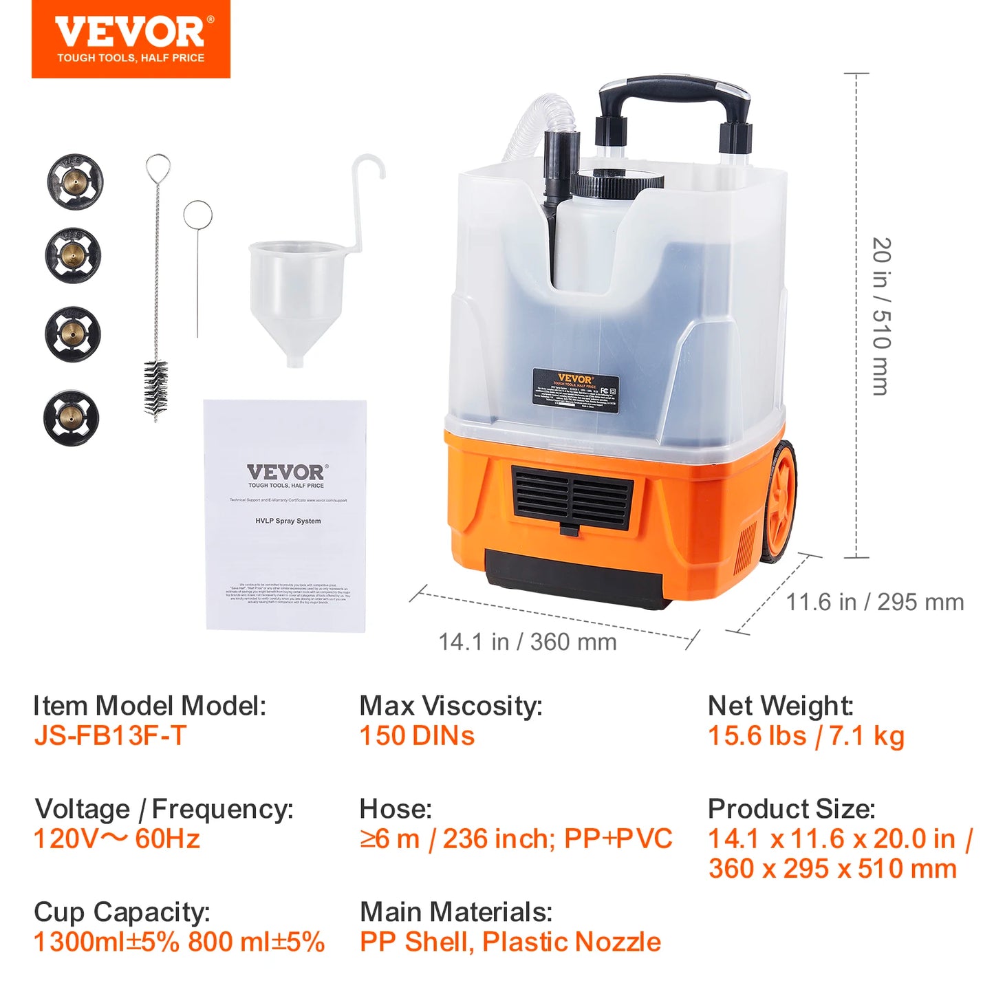 SucceBuy HVLP Paint Sprayer 1300ml Electric Spray Gun