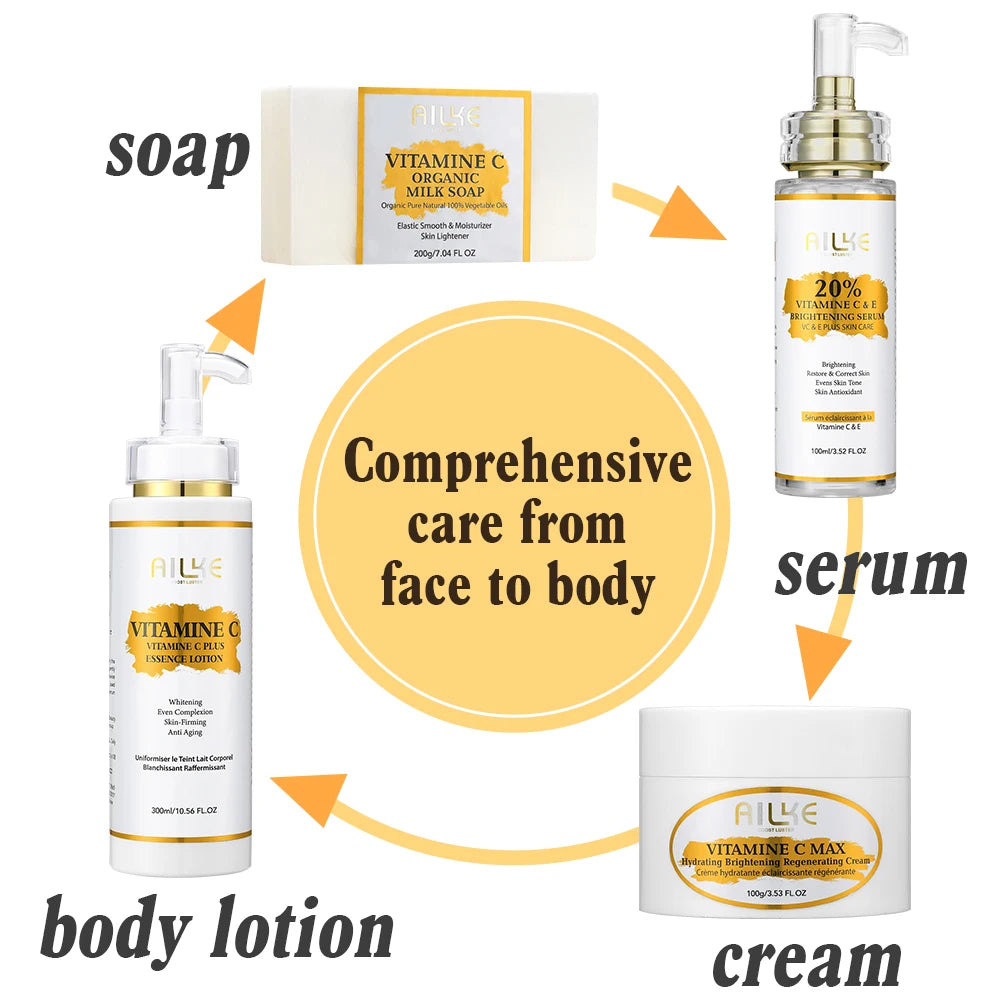 AILKE Vitamin C Skin Care Kit With Body Lotion And Serum