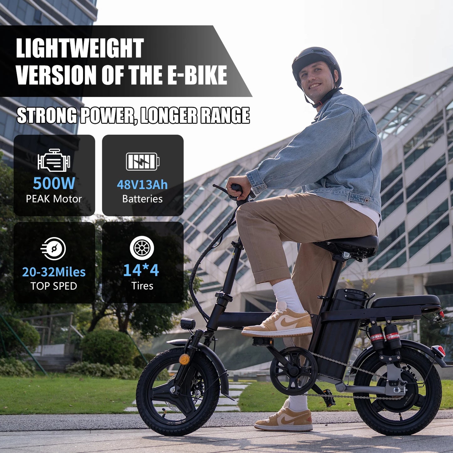Electric Bike for Adults with 48V 15AH Removable Battery 20MPH 35Miles 500W Brushless Motor Commuting Motorcycle Ebike for Women and Men