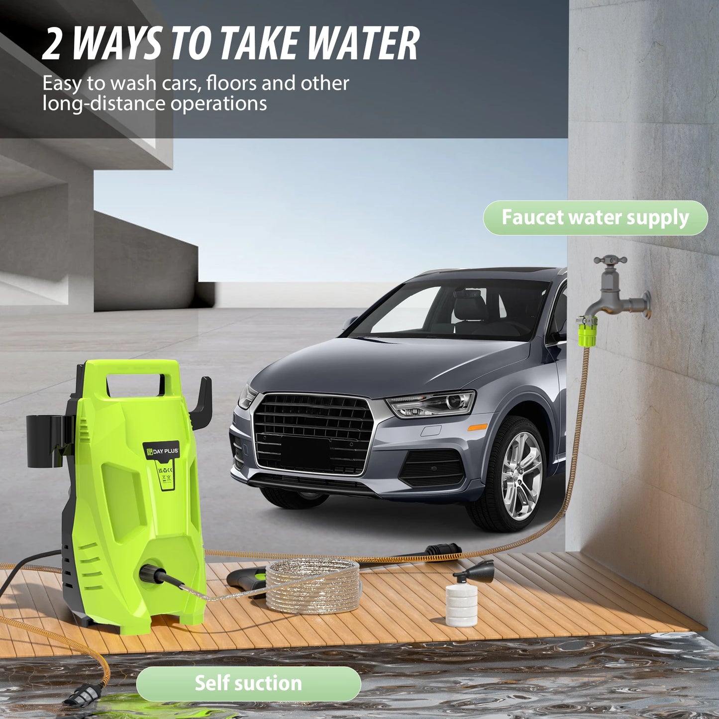 Portable Electric Pressure Washer 1.32GPM Multi Jet Nozzle