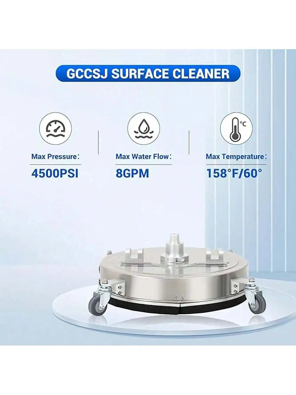 18 Inch Stainless Steel Surface Cleaner 4 Spinner Wheels