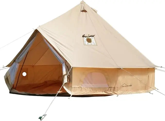 Danchel Outdoor B5Pro 4 Season Canvas Bell Tent with 2 Stove Jacks Glamping Yurt Tent for 4 6 or 8 Person Use