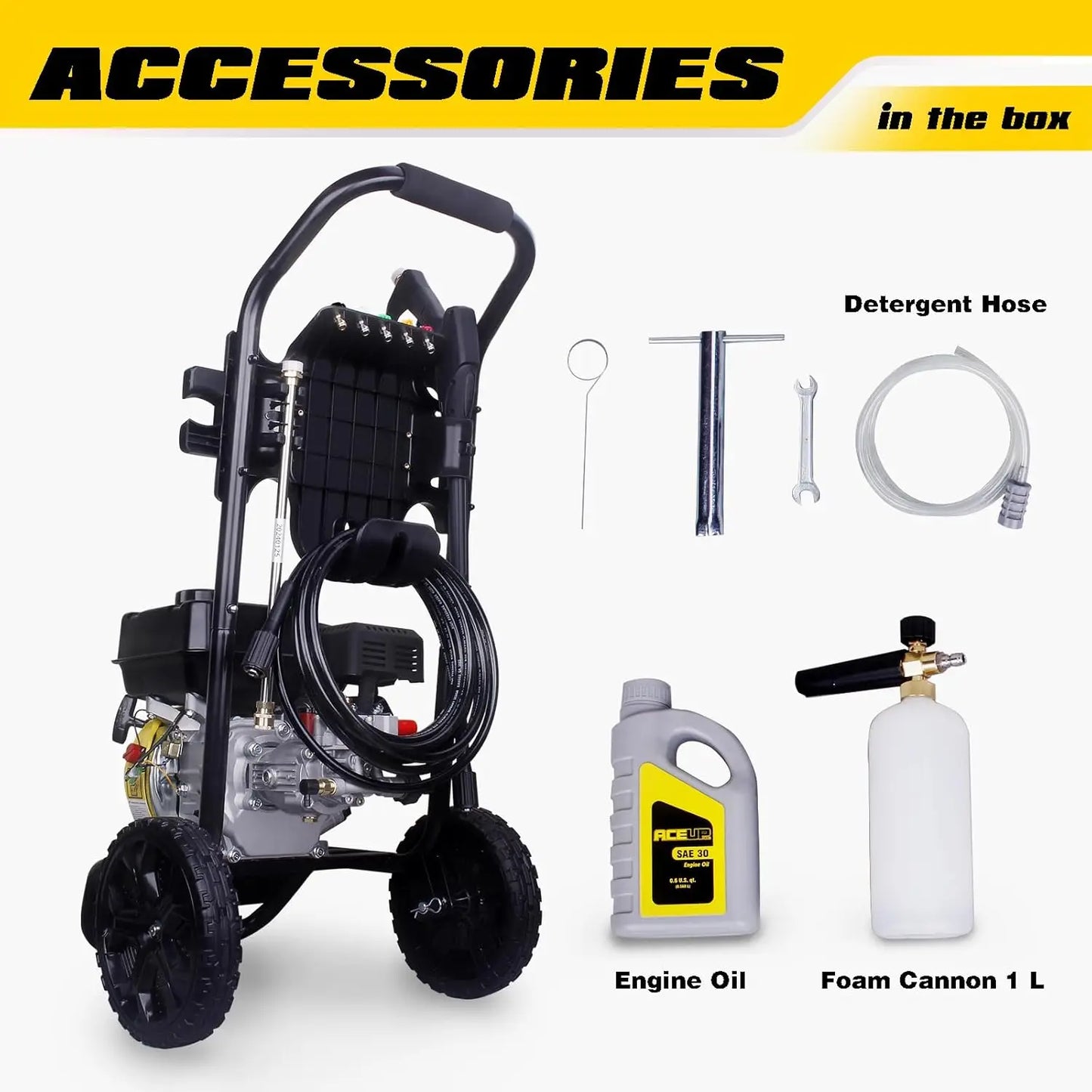 Gas Pressure Washer 3400 PSI 2.6 GPM 212cc Gas Power