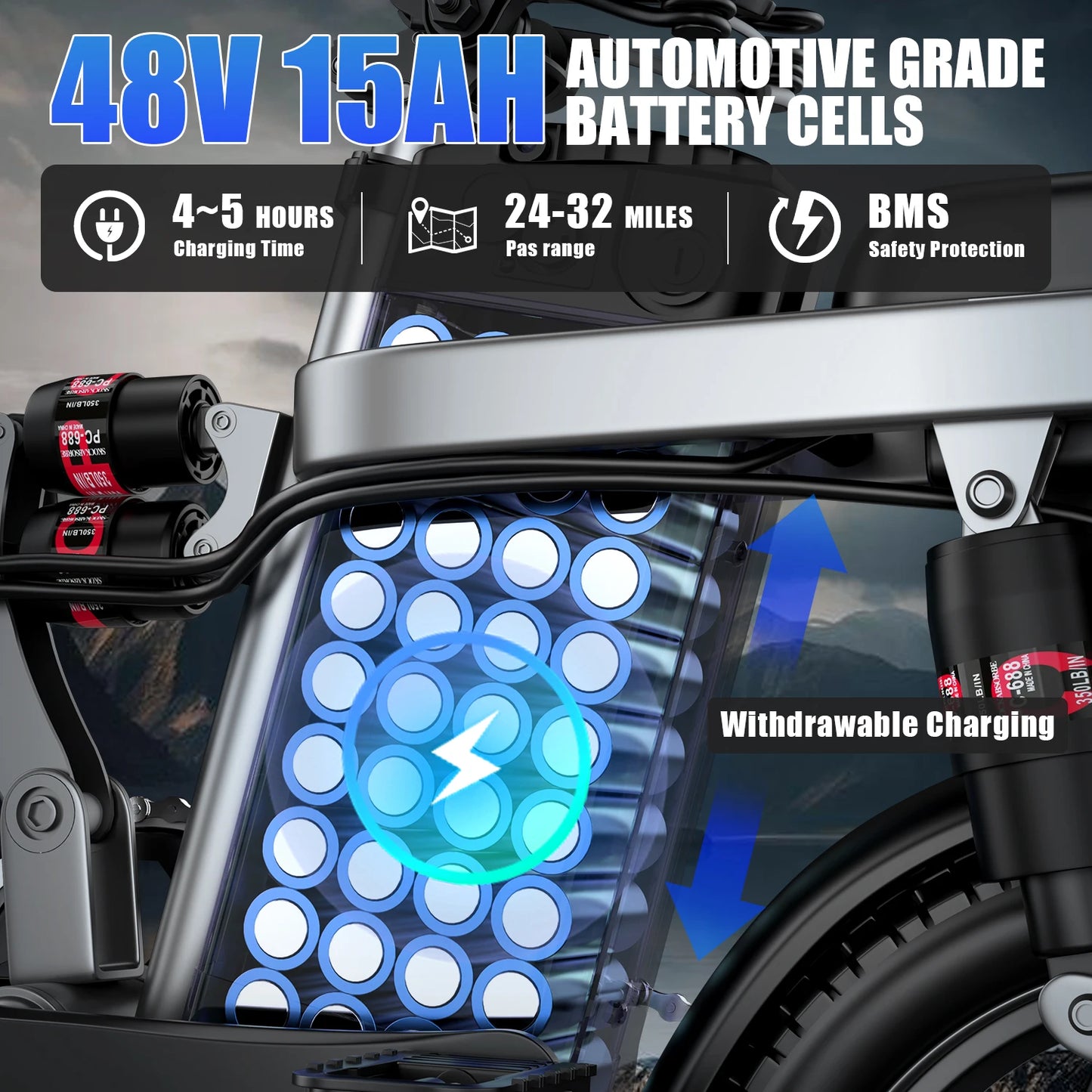 Electric Bike for Adults with 48V 15AH Removable Battery 20MPH 35Miles 500W Brushless Motor Commuting Motorcycle Ebike for Women and Men