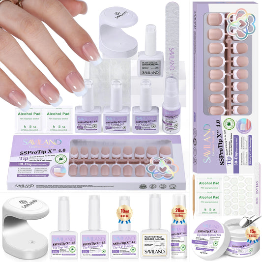 SAVILAND French Gel X Nail Kit 90pcs Extra Short Nails