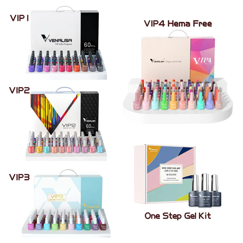 VENALISA VIP Kits 7.5ML Nail Gel Polish 62pcs Color Set