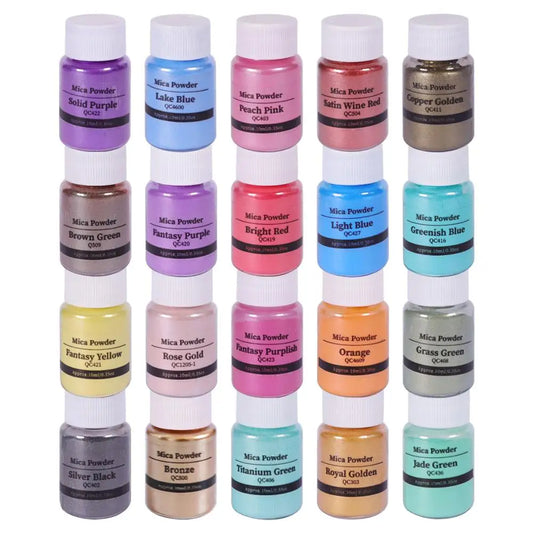 20 Colors 10g Mica Powder Dye DIY UV Epoxy Resin Art Pigment Glitter Powder for Jewelry Making Crafts Tool Nail Art Decoration