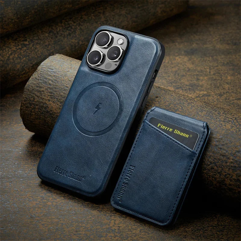2 In 1 Magsafe Magnetic Leather Flip Phone Case for iPhone 16 Pro Max 16 Plus 15 14 13 12 11 Pro Cards Slot Holder