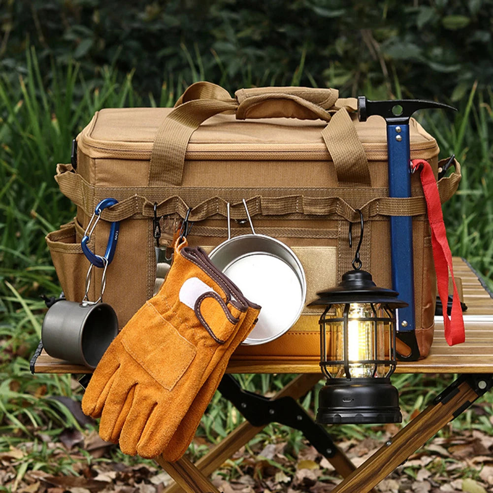 30L Camping Cooking Utensil Organizer Car Trunk Storage Bag