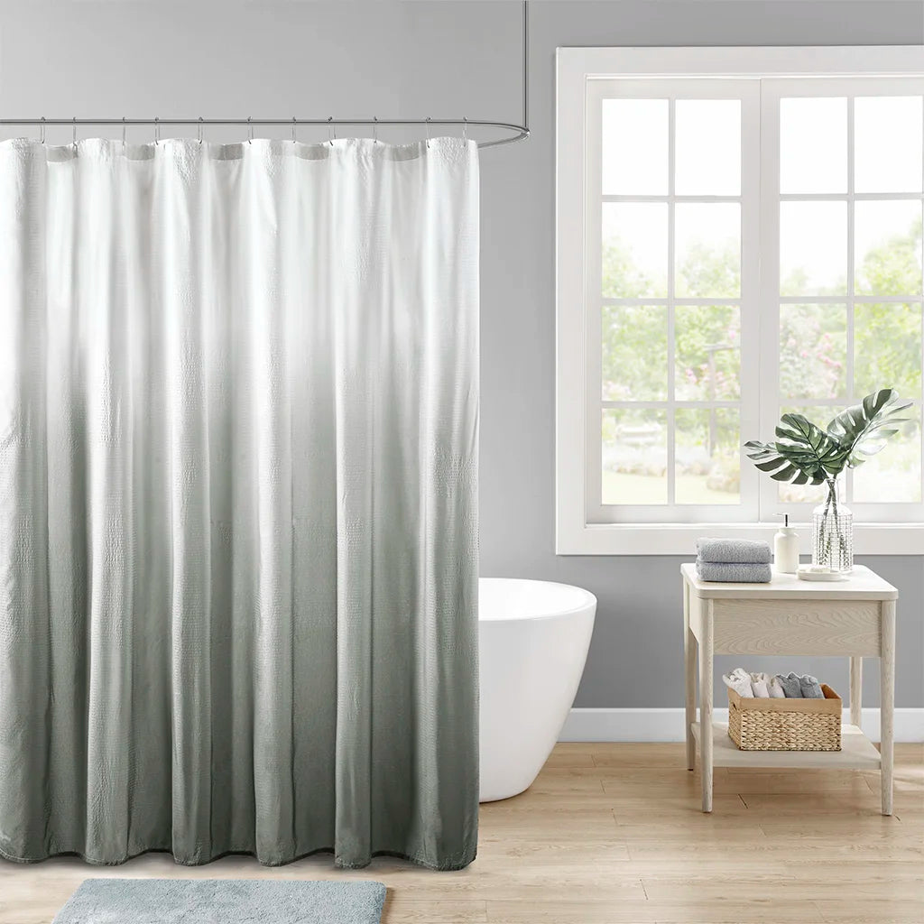 72x72 Ombre Seersucker Shower Curtain Machine Washable
