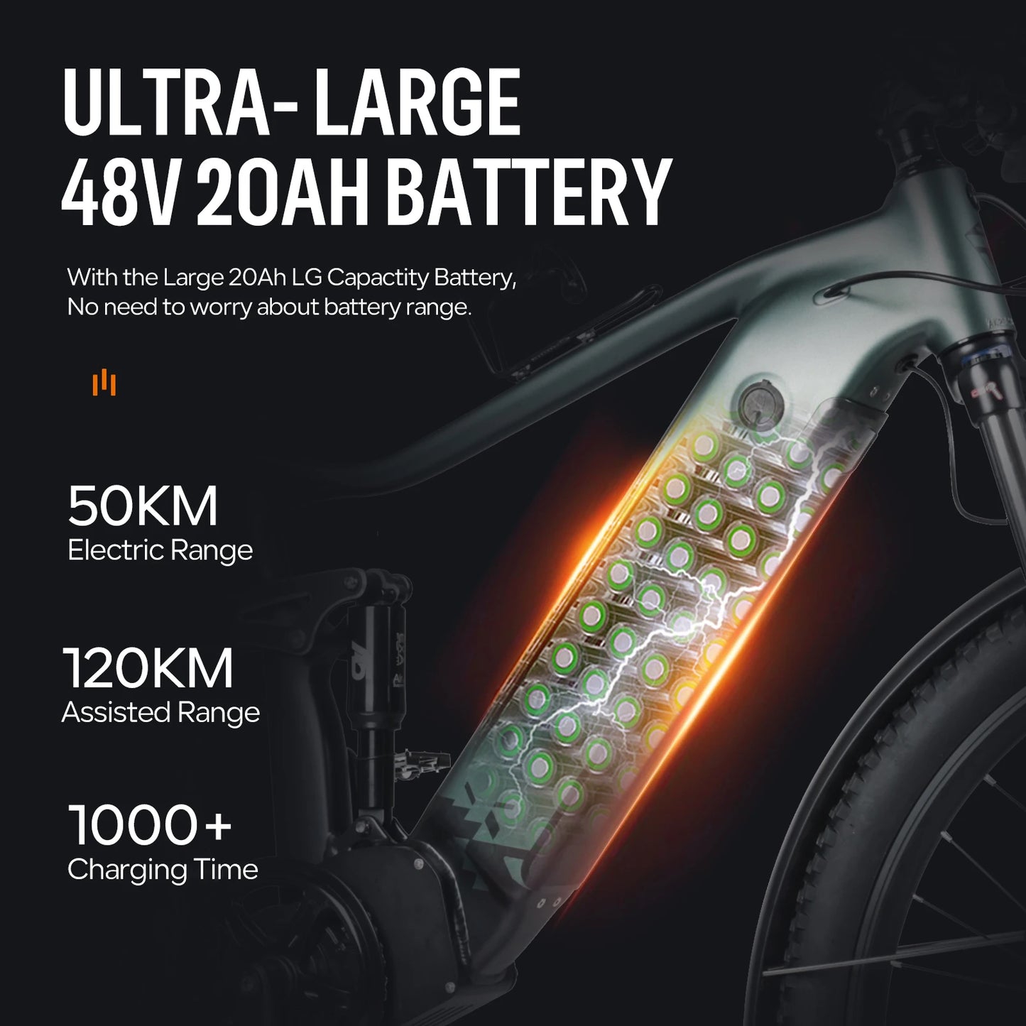 Accolmile Electric Bike Powerful 750W Mountain Ebike Mens