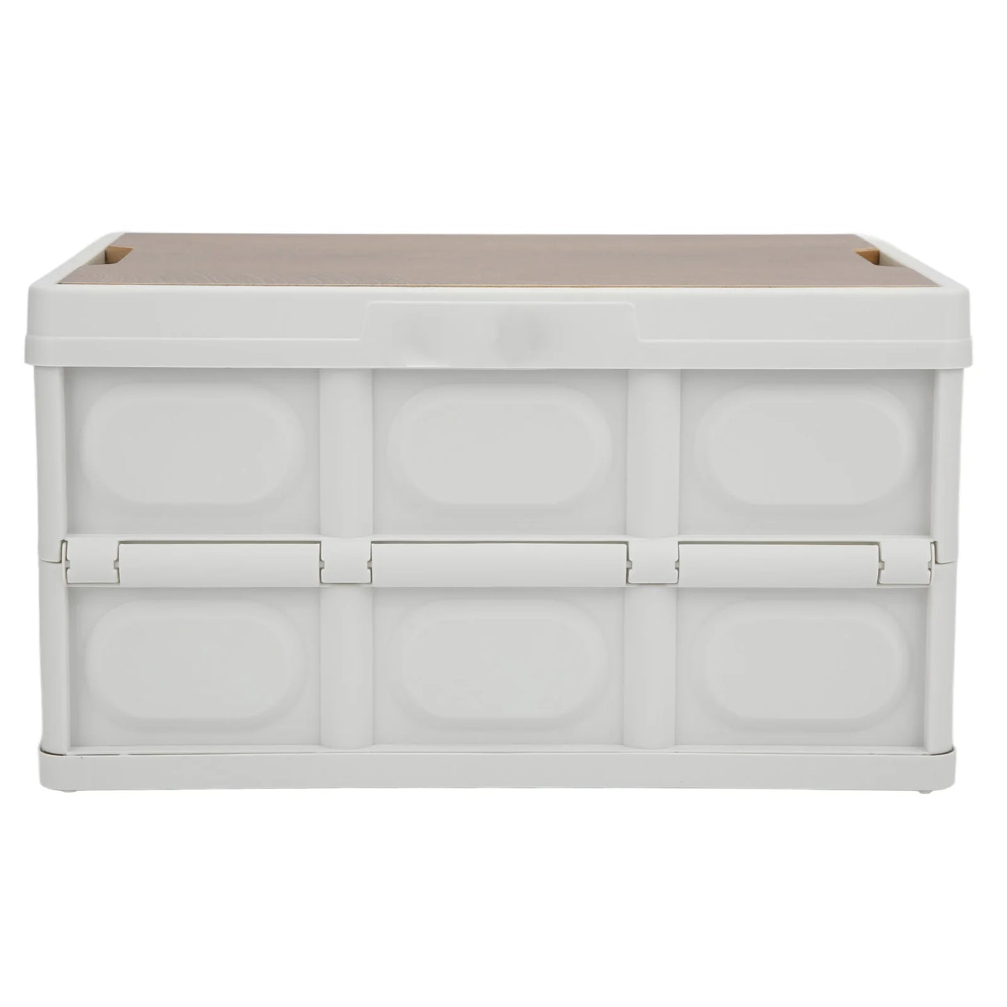 30L Outdoor Camping Picnic Folding Storage Box Multifunctional Thick Removable Storage Box with Wooden Panel