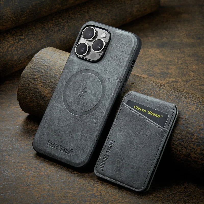 2 In 1 Magsafe Magnetic Leather Flip Phone Case for iPhone 16 Pro Max 16 Plus 15 14 13 12 11 Pro Cards Slot Holder