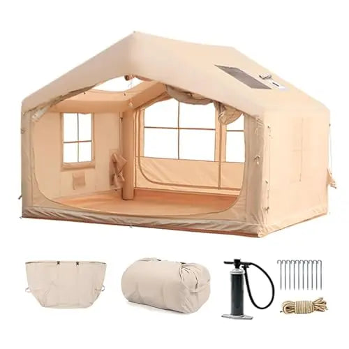 Ultra Quick Inflatable Camping Tent For 6 To 8 With Stove