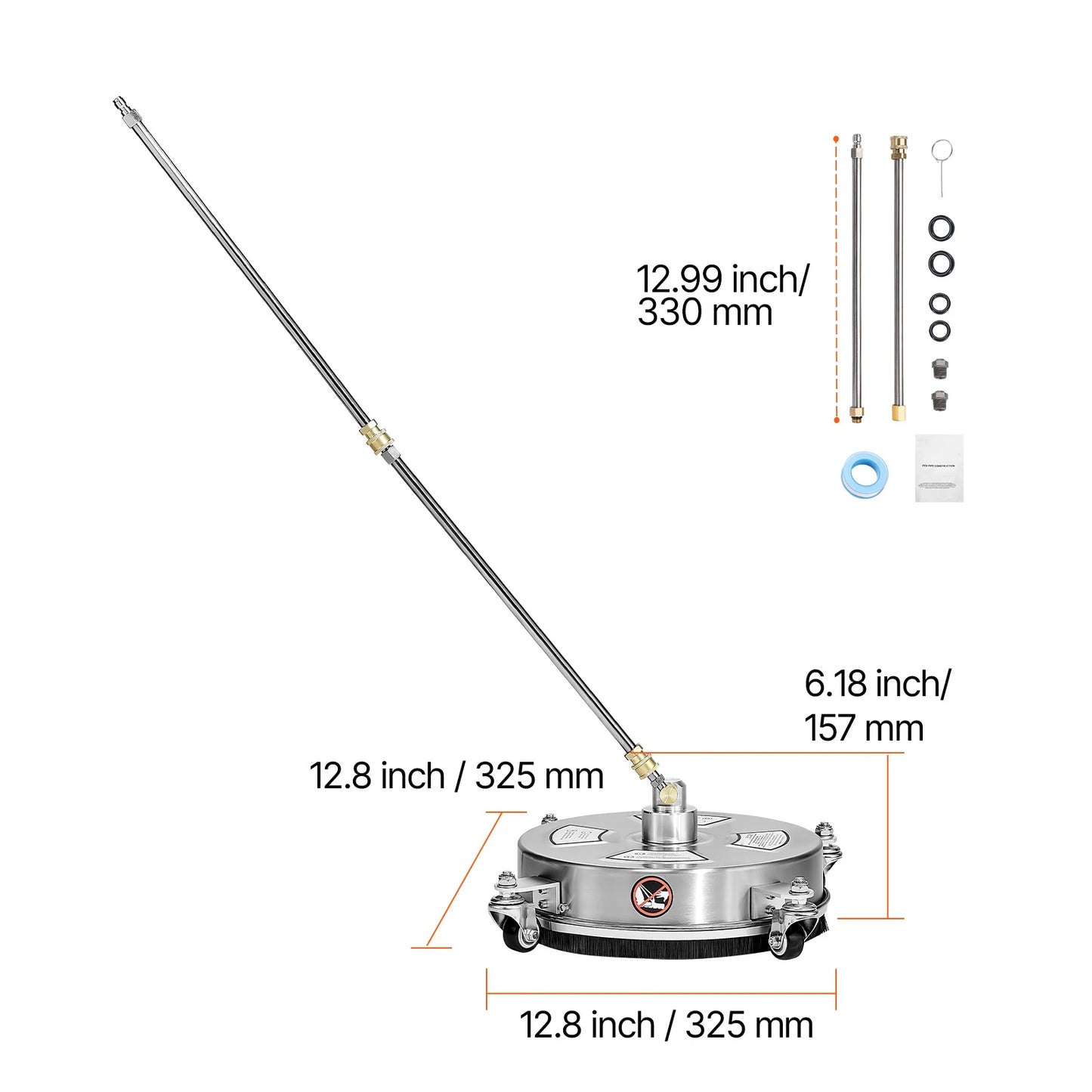 SucceBuy Pressure Washer Surface Cleaner Concrete 4 Wheels
