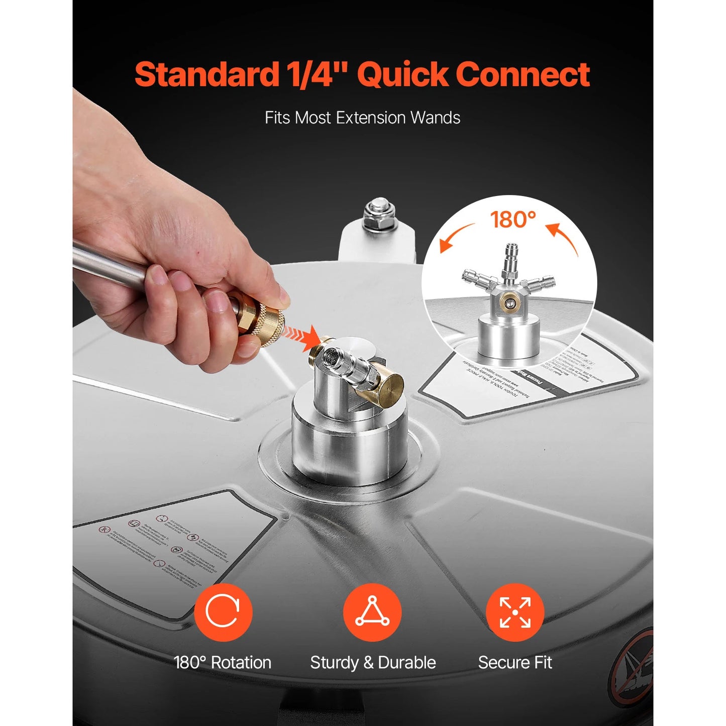 SucceBuy Pressure Washer Surface Cleaner PE Stainless Steel