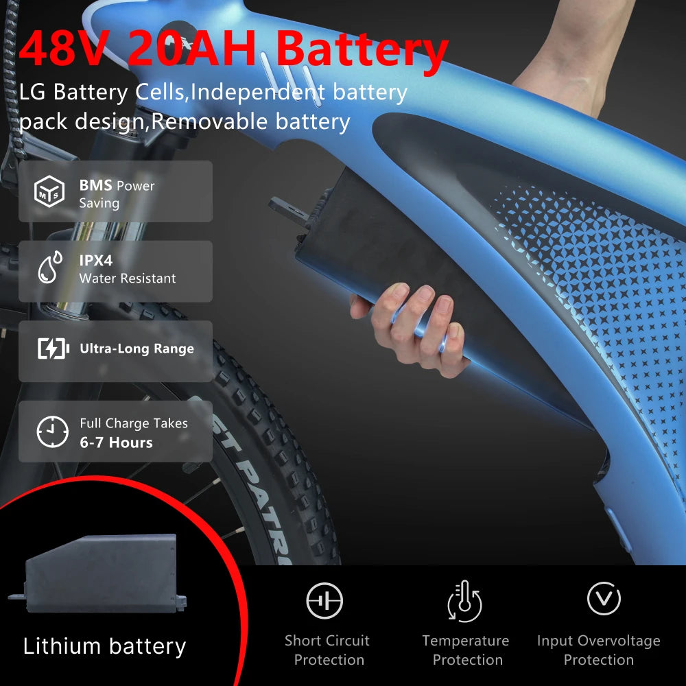 HX Q5 2000W Electric Mountain Bike 48V 20Ah 27.5 Inch