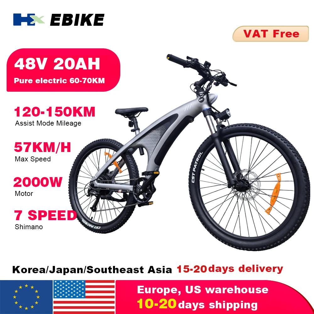 HX Q5 2000W Electric Mountain Bike 48V 20Ah 27.5 Inch
