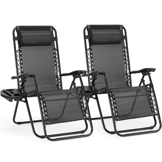 JHK Zero Gravity Recliner Set of 2 Cup Holder Trays