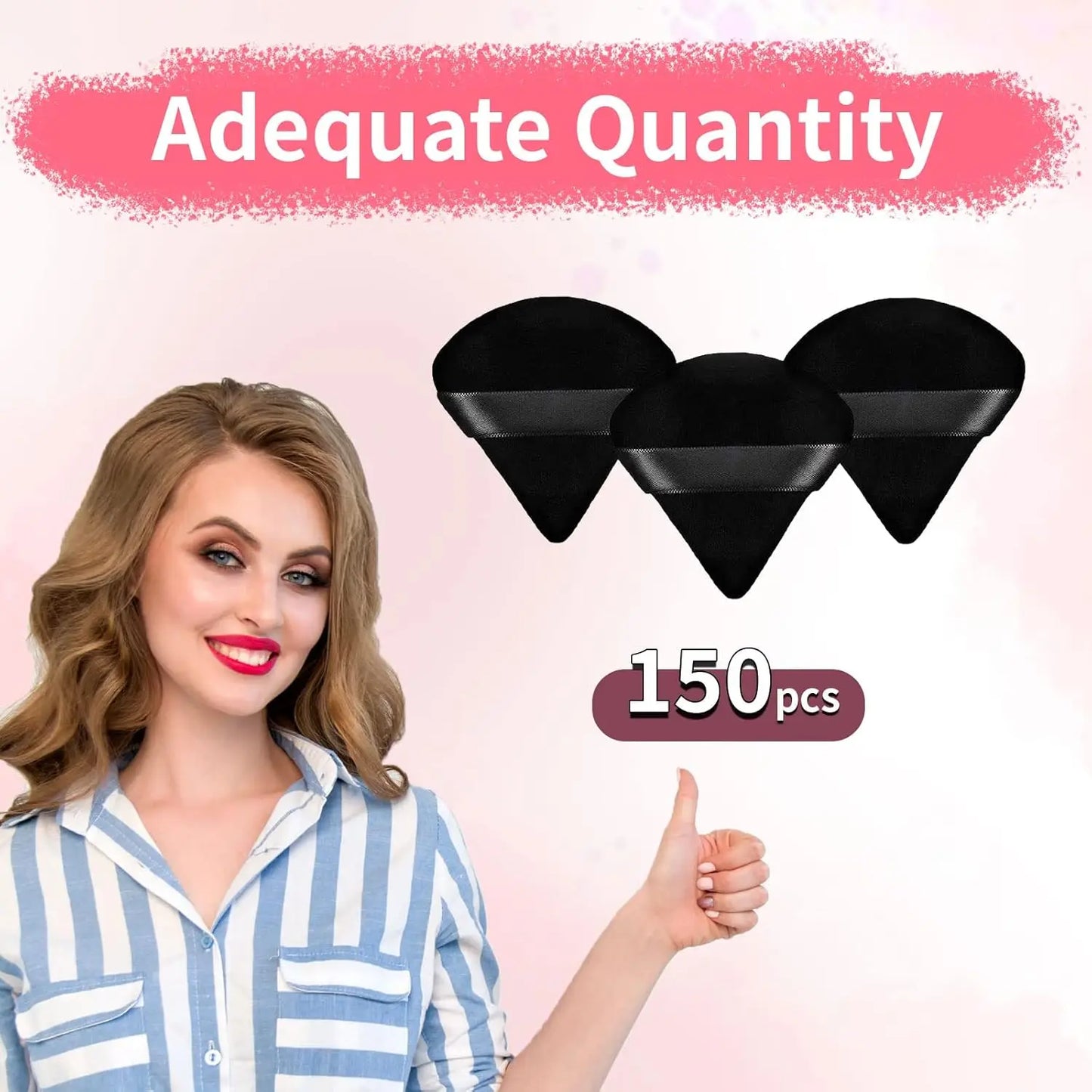 150 Pcs Powder Puff Face Soft Triangle Makeup Puff