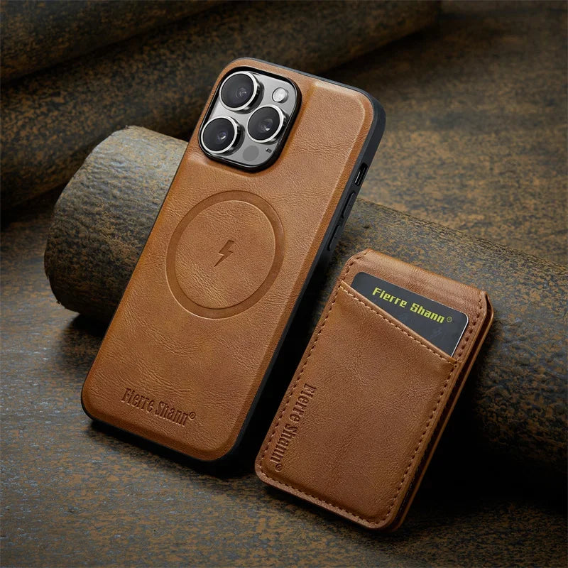 2 In 1 Magsafe Magnetic Leather Flip Phone Case for iPhone 16 Pro Max 16 Plus 15 14 13 12 11 Pro Cards Slot Holder