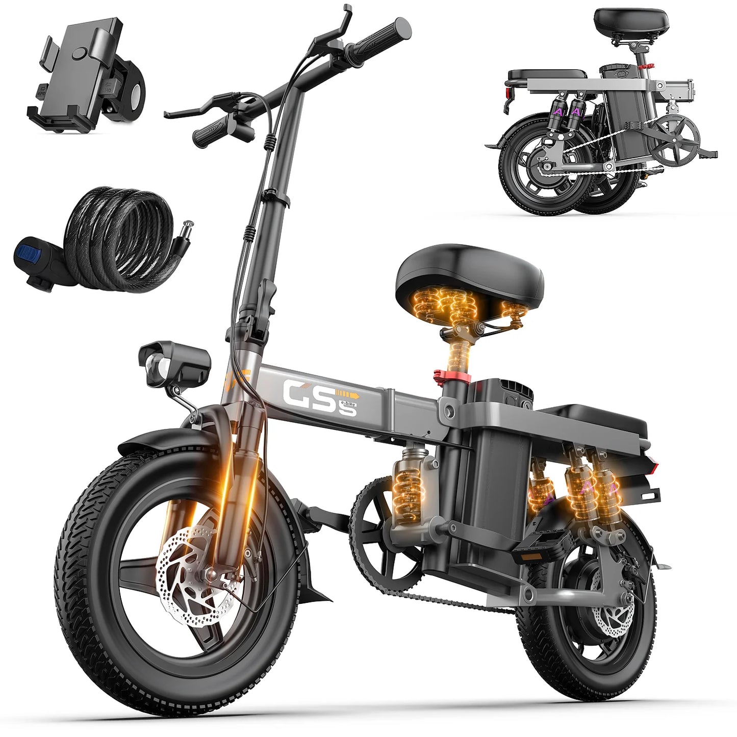 Folding Electric Bike for Adults and Teens 750W Peak Motor 20 Plus MPH 35 Miles Commuter Ebike with 48V 15AH Removable Battery