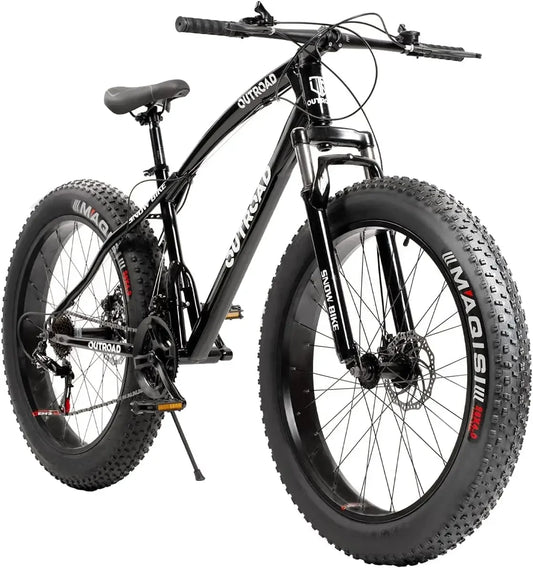 Mountain Bike with 26 Inch Fat Tire 21 Speed High Carbon Steel Frame