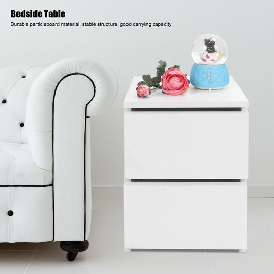 Bedside Table with 2 Drawers Modern Night Stand Table