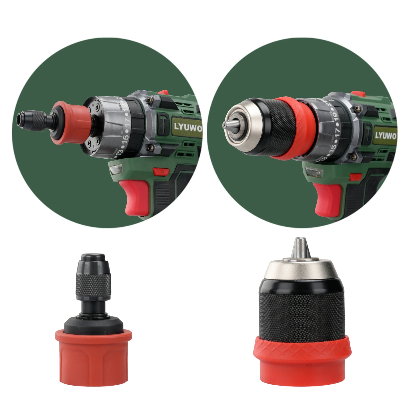 LyUwo 25 3 Brushless Impact Cordless Screwdriver Drill LED