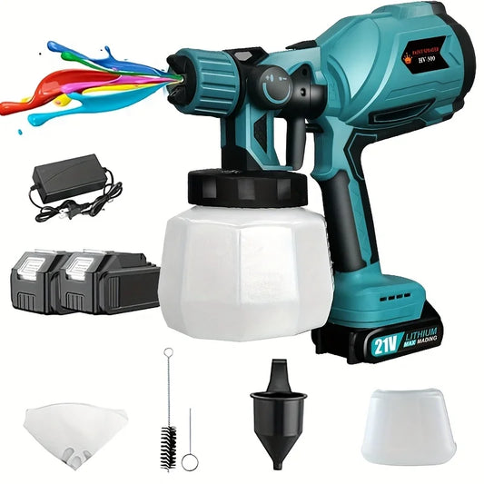 Cordless Electric Paint Sprayer 1000ml 21V Battery For Steel