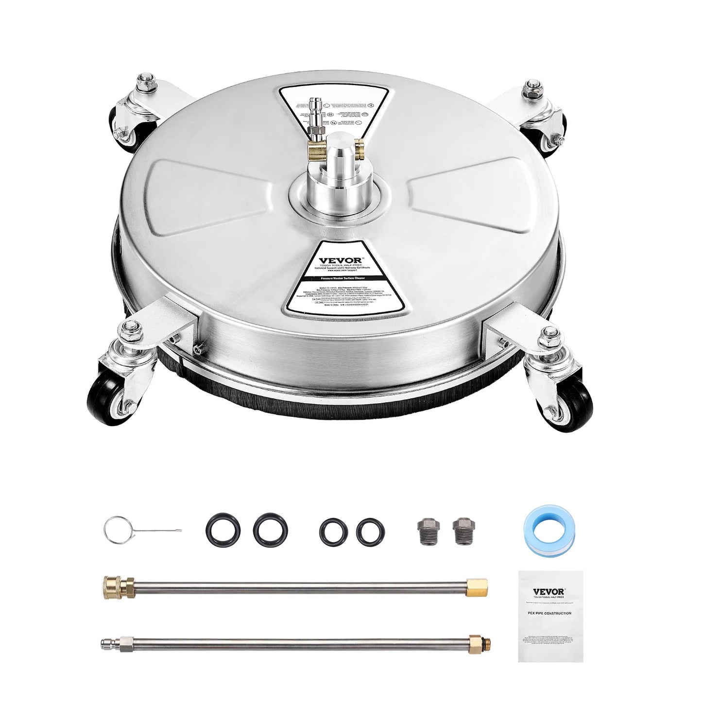 SucceBuy Pressure Washer Surface Cleaner PE Stainless Steel