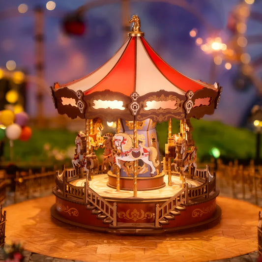 Robotime Rolife Classic Carousel Music Boxes Easy Assemble
