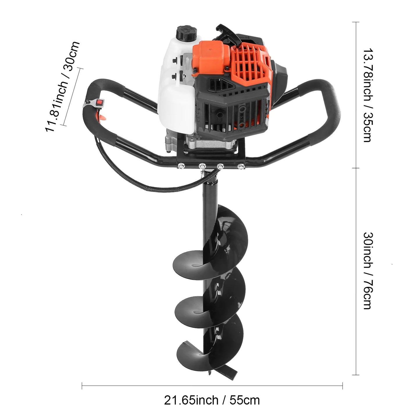 SucceBuy Fuel Powered Post Hole Digger 43cc Gas Earth Auger