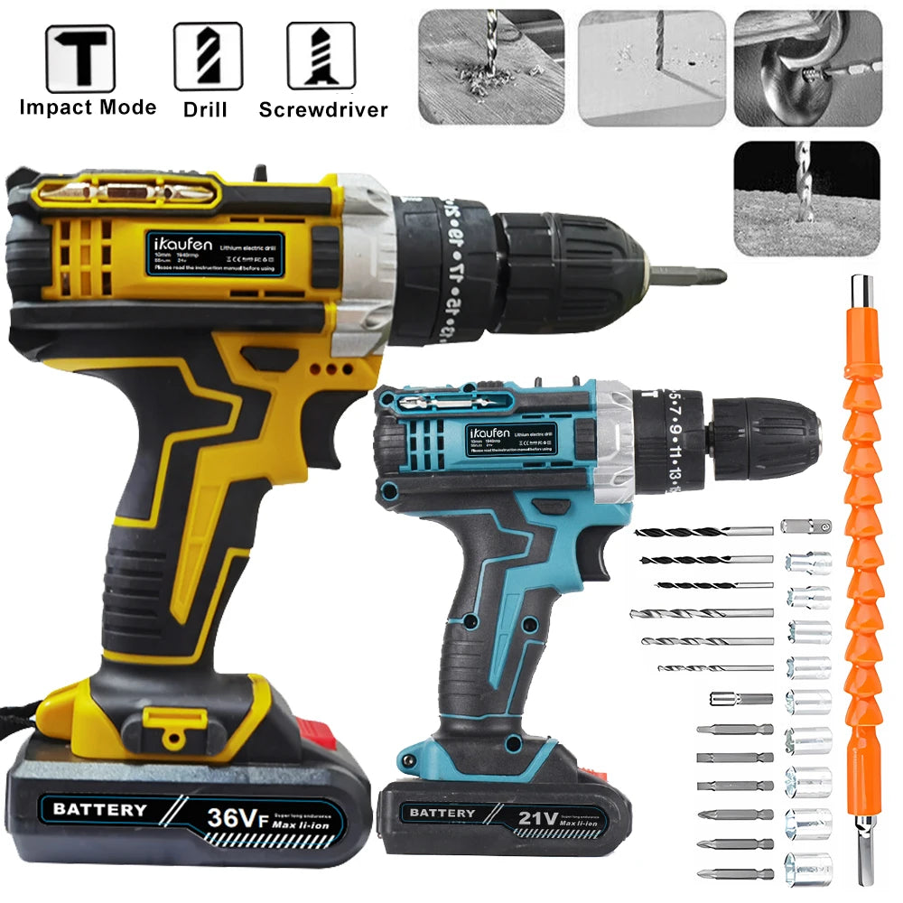 21V Cordless Drill Screwdriver Mini Wireless Power Driver