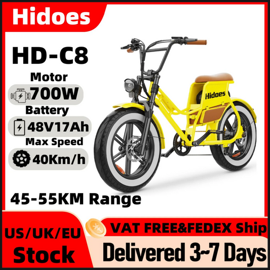 Hidoes C8 Fat Tire Electric Bike 700W 48V 17Ah All Terrain