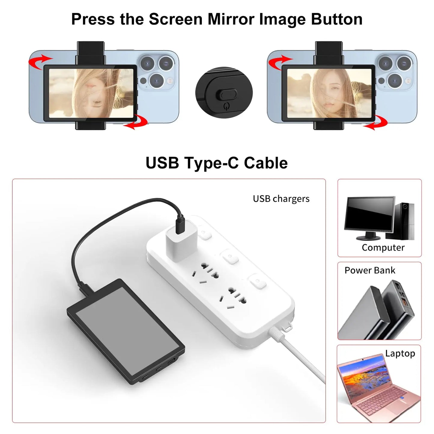 King Ma Phone Vlog Selfie Monitor Screen for iPhone Vlogs
