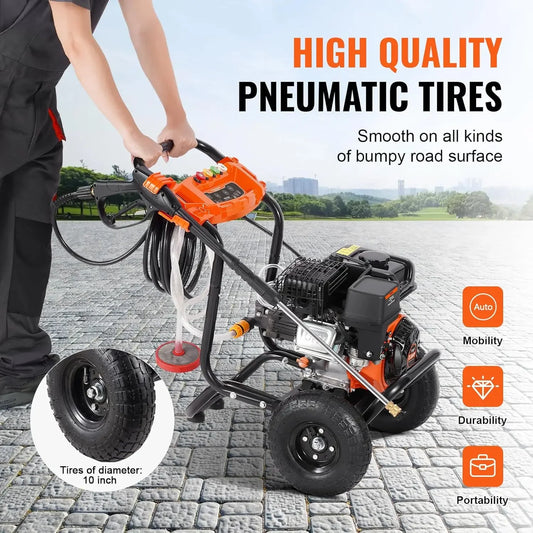 Gas Pressure Washer 3500 PSI 2.6 GPM Aluminum Pump Spray Gun