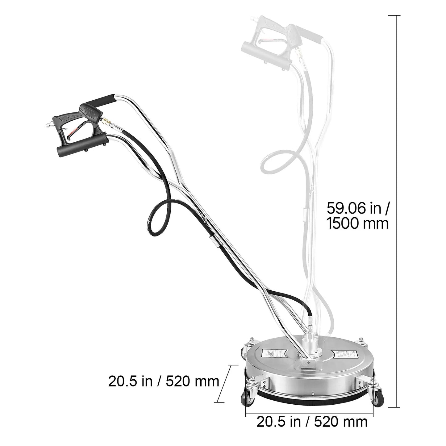 SucceBuy Pressure Washer Surface Cleaner PE Stainless Steel
